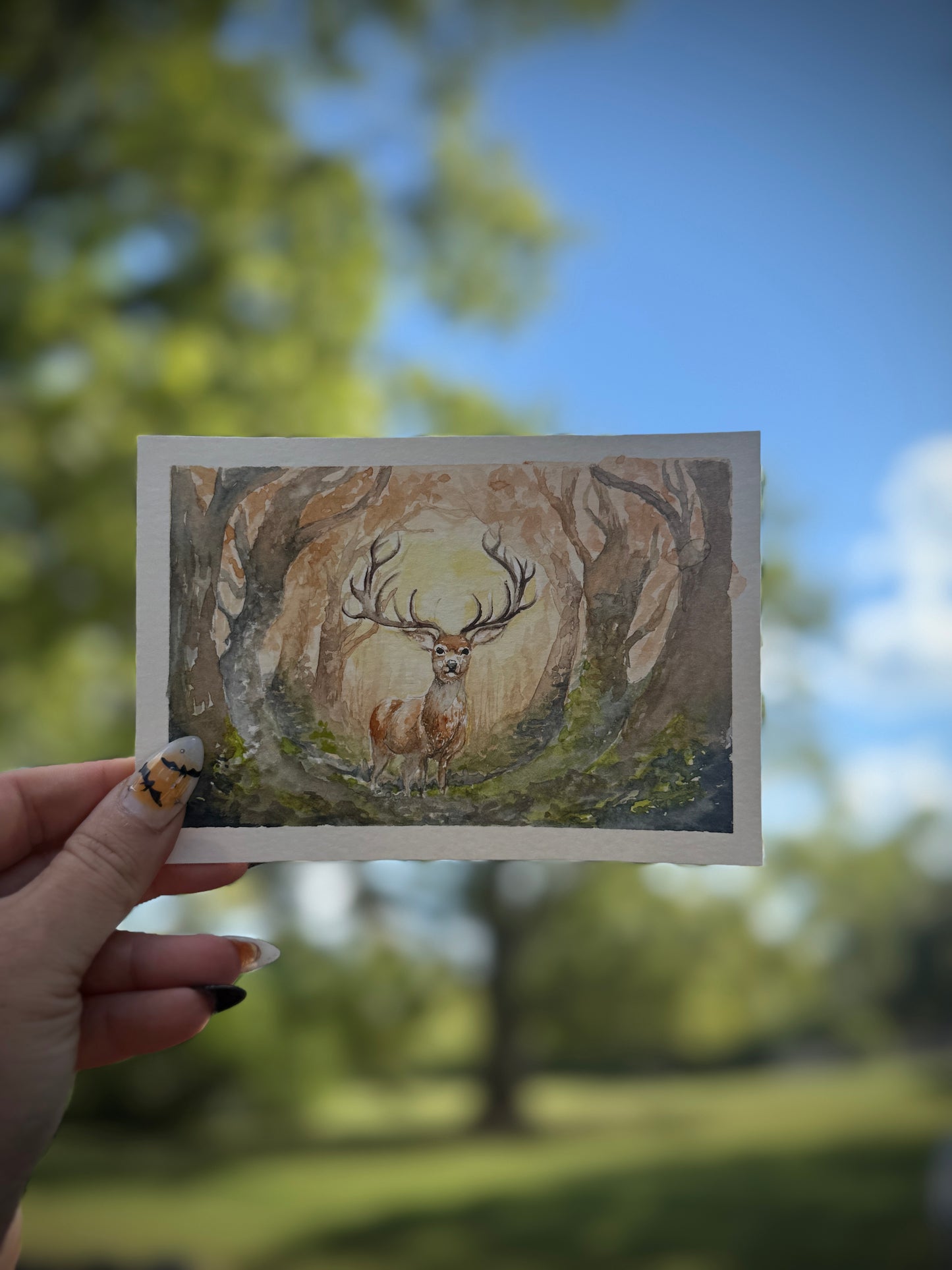Deer Watercolor Original