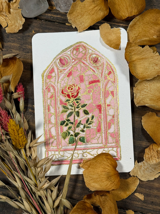 Stained Glass Original Watercolor